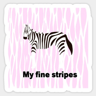 Copy of fine stripes,zebra,PINK Sticker